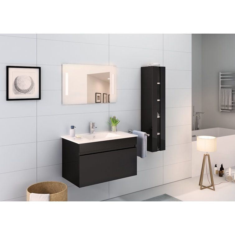 Metro Lane Schuller 80mm Vanity & Mirror Set Wayfair.co.uk